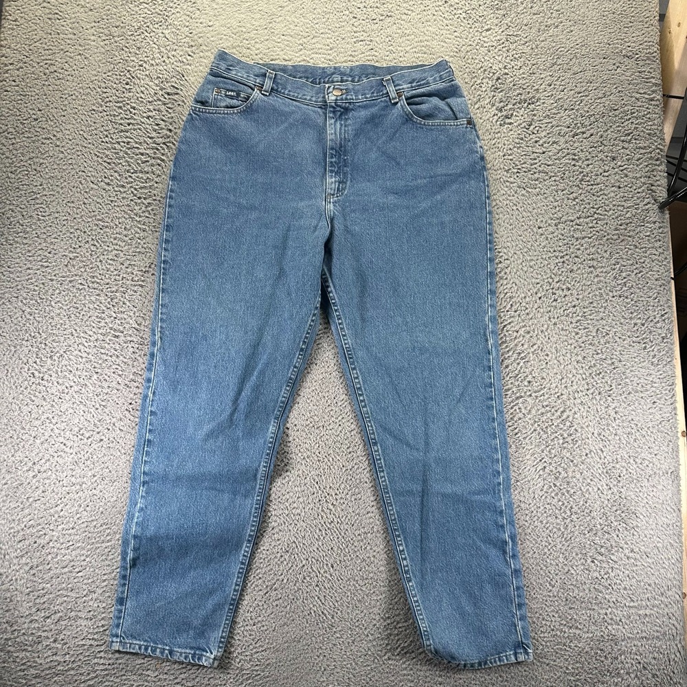 Lee Jeans Womens 18 Blue Cotton Denim Tapered Workwear‎ Faded Light Wash Travel